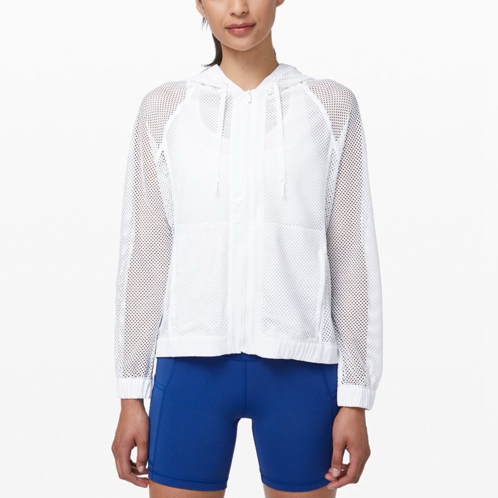 Lululemon Mesh on Mesh Jacket Sz 10 In White